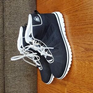 SOREL Tivoli Black and White Nylon Go High Women's Sneaker NL2168 US 9/EU 40